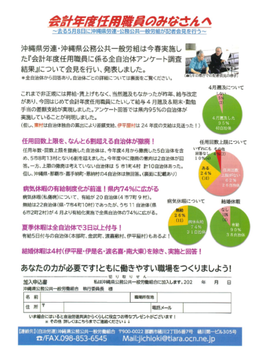 沖縄県労連・公務公共一般労組「2025 会計年度任用職員アンケート結果について」